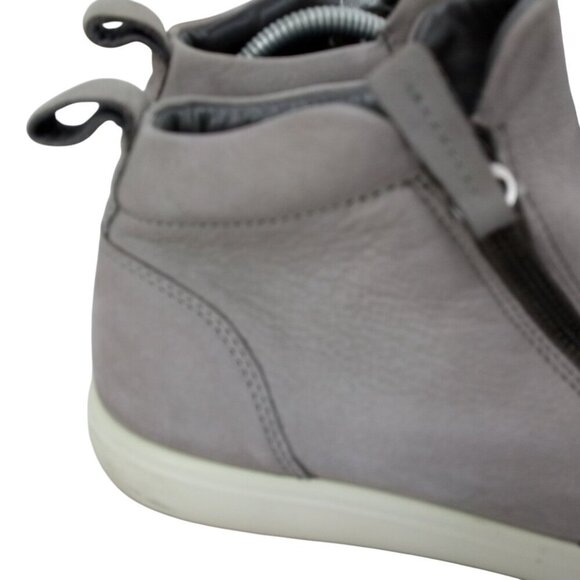 Ecco Soft 7 Zip Ankle Boots Booties Size 41 US 10-10.5 Gray Nubuck Comfort - Picture 2 of 13